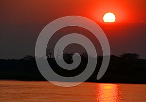 Sunset at Etosha National Park is unique in Africa.