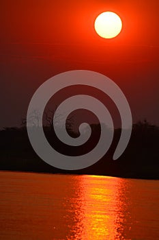 Sunset at Etosha National Park is unique in Africa.