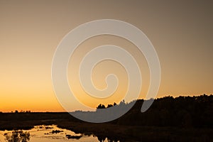 Sunset evening river