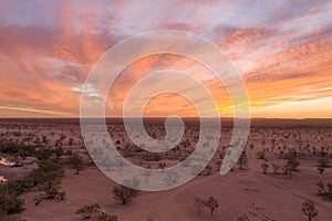 Sunset in the far outback of Queensland