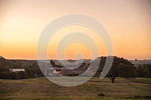 Sunset in the fields of the City of Itaara RS Brazil