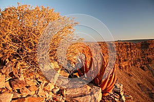Sunset in Fish River canyon-