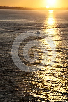 Sunset Fishing Boat