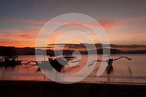 Sunset with fishing boat - Donsol Philippines