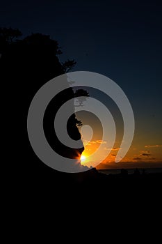 The sunset of the Flower Beach in the West Sea