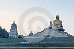 Sunset at Fo Guang Shan buddist temple of Kaohsiung, Taiwan. photo