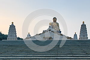 Sunset at Fo Guang Shan buddist temple of Kaohsiung, Taiwan.