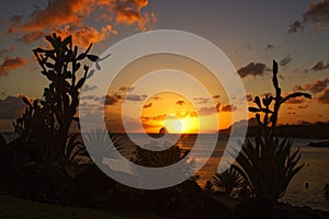 Sunset at the french carribean island, Martinique