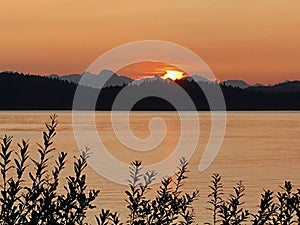 Sunset on Fritz Covel from Douglas Island, Alaska