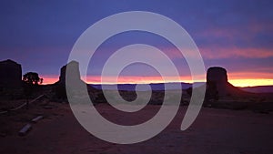 A Sunset Full of Saturated Color Falls over Monument Valley