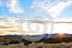 Sunset in Galisteo New Mexico photo