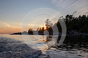 Sunset on Georgian Bay on a calm summer evening