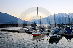 Sunset on Gera Lario's port, Lake Como