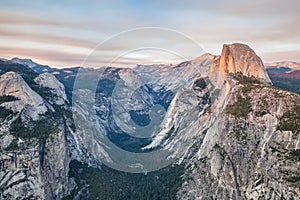 Sunset at Glacier Point in Yosemite National Park, California, USA.