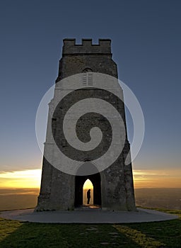 Sunset on Glastonbury Tor