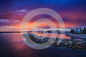 Sunset glow above redondo beach photo