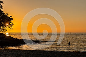 Sunset on The Golden Sands Of Mau\'umae Beach