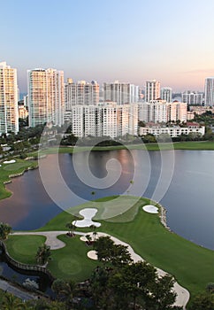 Sunset on the Golf Course in Miami