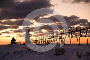 Sunset at Grand Haven Lighthouse