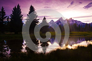 Sunset at the Grand Tetons