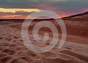 Sunset at Great Sand Dunes National Park and Sangre de Cristo Mountains