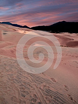 Sunset at Great Sand Dunes National Park and Sangre de Cristo Mountains