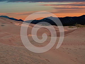 Sunset at Great Sand Dunes National Park and Sangre de Cristo Mountains