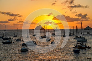 Sunset at Gustavia Harbor, St. Barthelemy photo