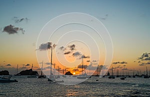 Sunset at Gustavia Harbor, St. Barthelemy photo