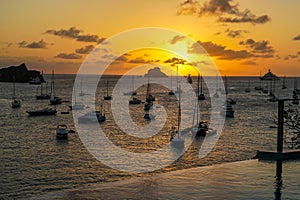 Sunset at Gustavia Harbor, St. Barthelemy photo