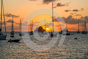 Sunset at Gustavia Harbor, St. Barthelemy photo