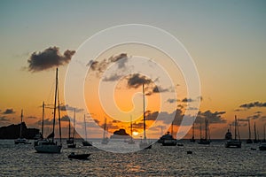 Sunset at Gustavia Harbor, St. Barthelemy photo