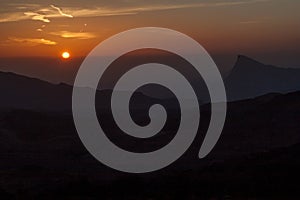 Sunset in Hajar Mountains, Om