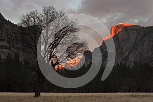 Sunset at half dome