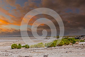 Sunset Halligan Bay on Kati Thanda â€“ Lake Eyre in the Outback of South Australia