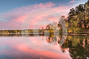 Sunset at Hamilton Lake in Arkansas