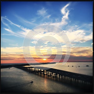 Sunset over Harborwalk, Destin, Florida