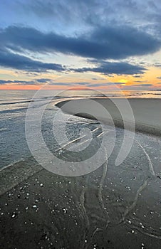 Sunset at Harding`s Beach in Chatham, Cape Cod photo