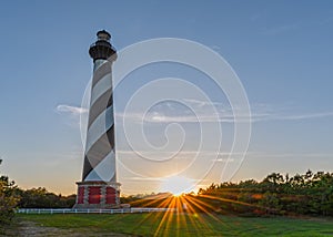 sunset at Hatteras lighthouse