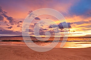 Sunset on Hawaiian Beach