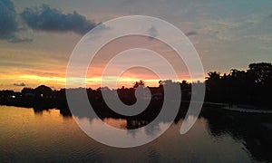 Sunset at hellanwila Lake sri lanka