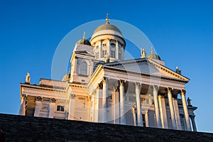 Sunset at Helsinki Cathedral photo