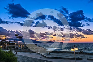 Sunset in Heraklion Crete Greece photo
