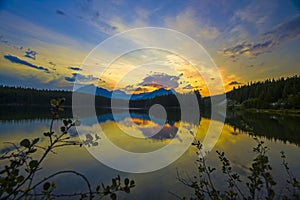 Sunset on Herbert Lake, Banff