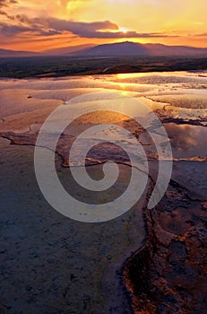 Sunset from Hierapolis, Pamukkale, Denizli, Turkey