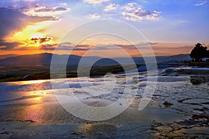 Sunset from Hierapolis, Pamukkale, Denizli, Turkey