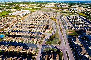 Sunset Highview high above suburb neighborhood community new homes in Austin Texas living in the suburbs