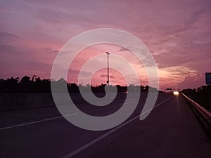 Sunset on the highway2