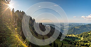 Sunset hike to the Hochgrat on the Nagelfluhkette near Oberstaufen