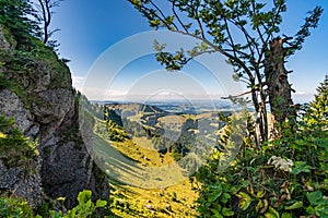 Sunset hike to the Hochgrat on the Nagelfluhkette near Oberstaufen